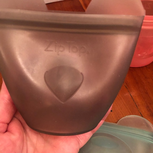 3 Zip Top Baby Snack Containers 100% Platinum Silicone Dishwasher Safe - Picture 6 of 11